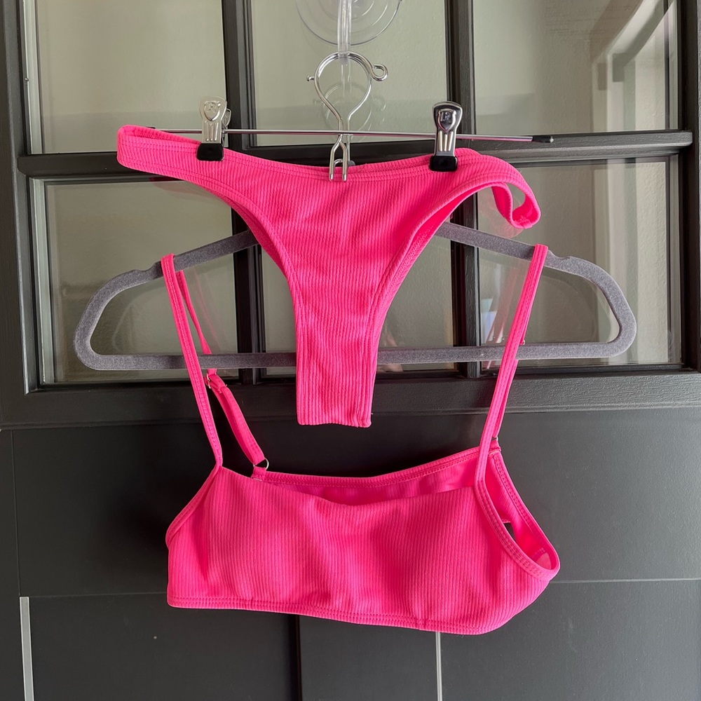 Pink swim suit set